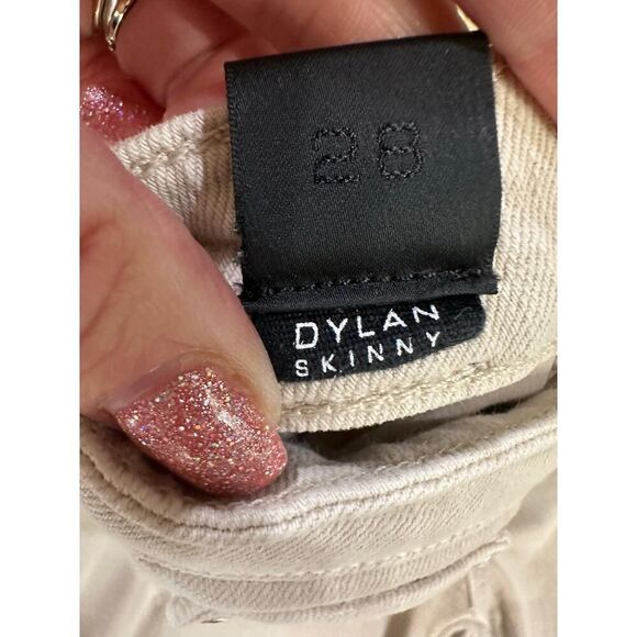 VINCE Dylan Ankle Skinny Destructed Women’s Size 28 X 26 Tan Cream Jeans $313 - Picture 11 of 13